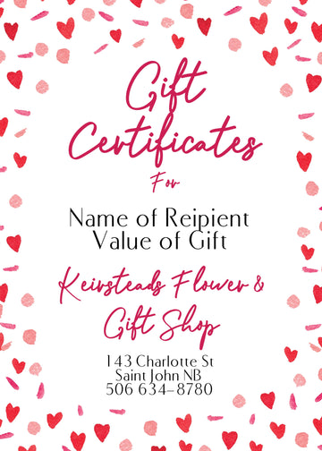 Gift Certificates $75 to $250